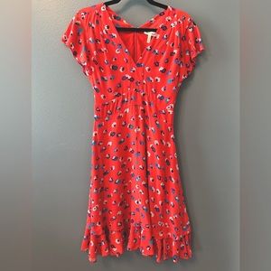 Rebecca Taylor soft coral floral midi dress, size 0